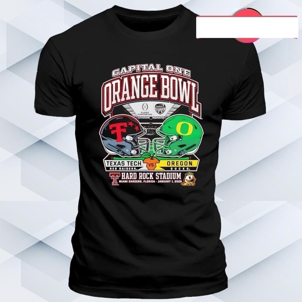 Texas Tech Orange Bowl Vs Oregon Hard Rock Stadium Fan T-Shirt